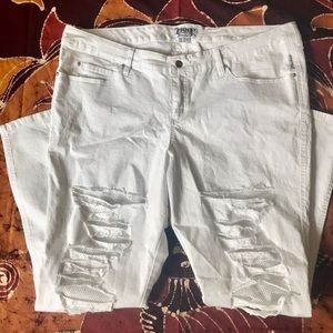 Tripp NYC White Plus Size Ripped Jeans